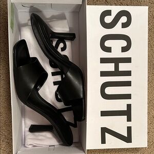 SCHUTZ Black Kitten Mule Heels for Women